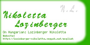nikoletta lozinberger business card